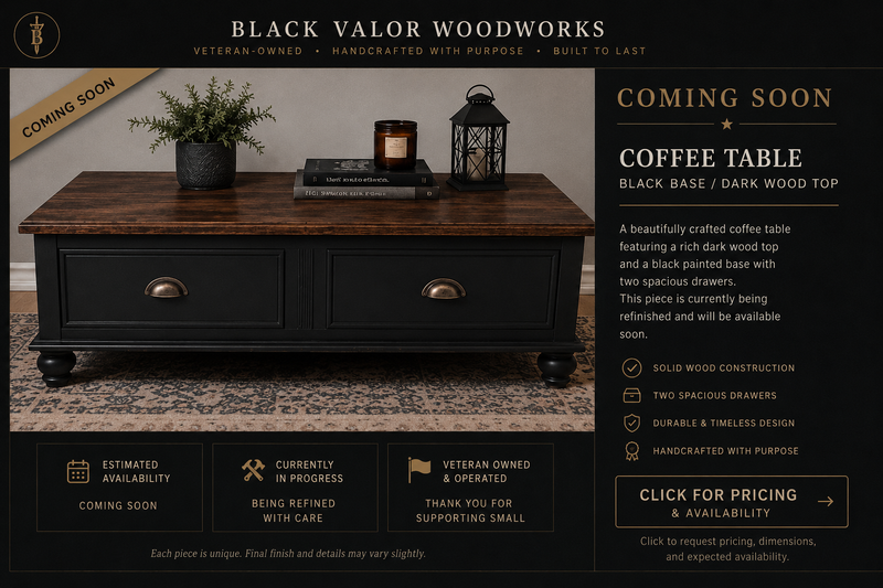 Black Valor Coffee Table - Coming Soon