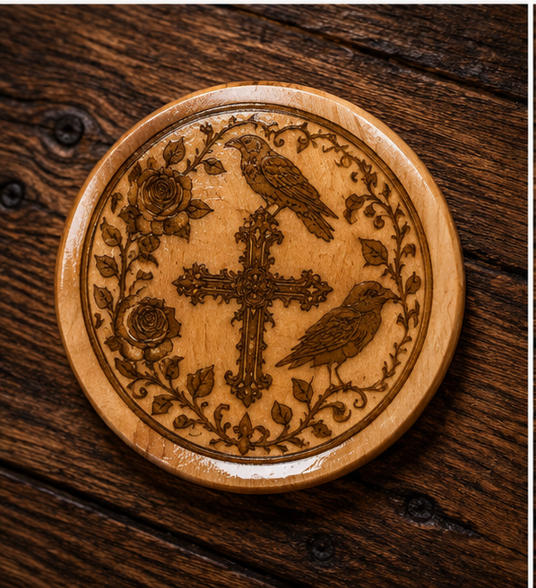 Raven Cross Coaster