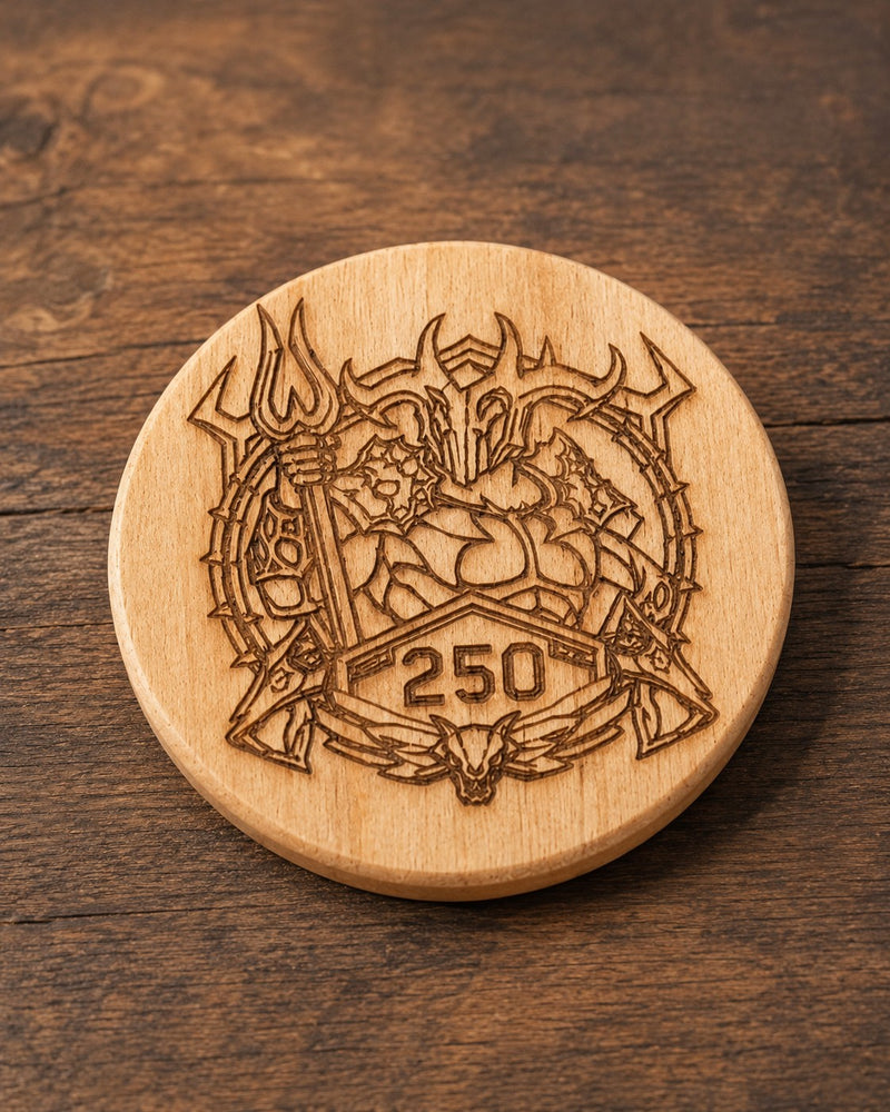 The Warlord’s Mark Coaster – Handmade Southern Gothic Wooden Coaster SINGLE
