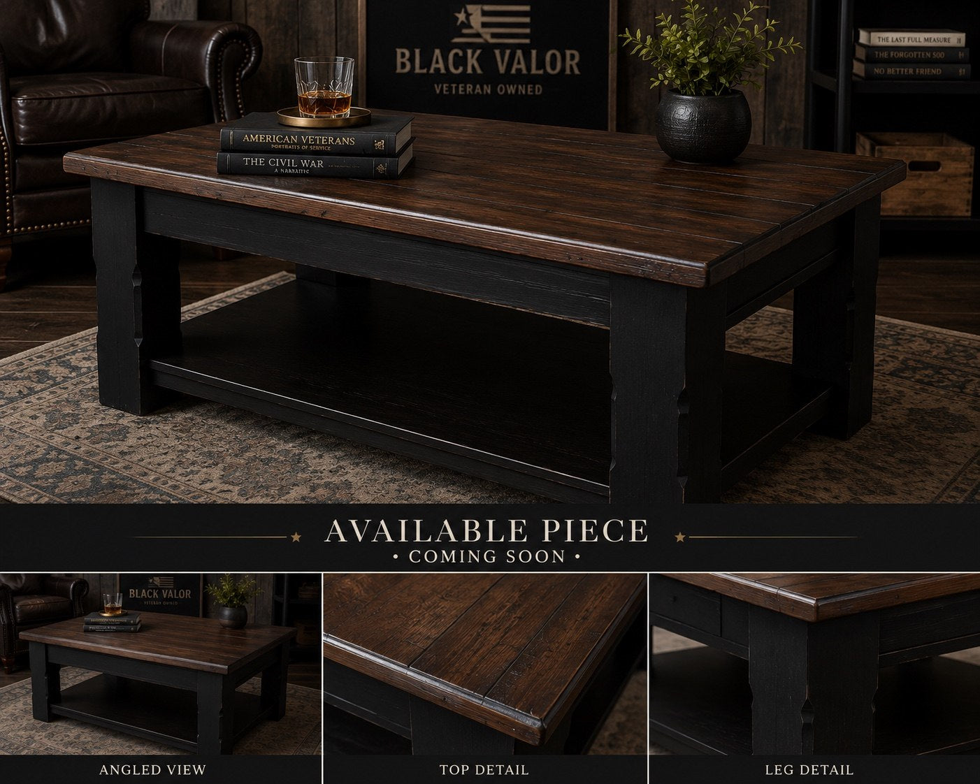 Black Valor handcrafted coffee table