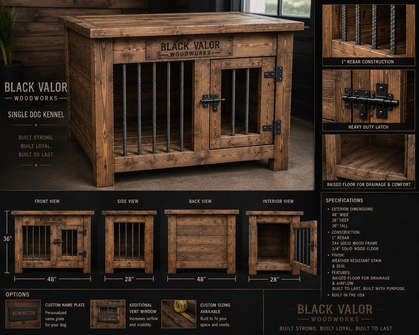 Custom dog kennel